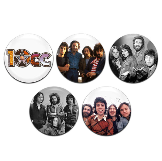 10cc Rock Band 70's 25mm / 1 Inch D-Pin Button Badges (5x Set)