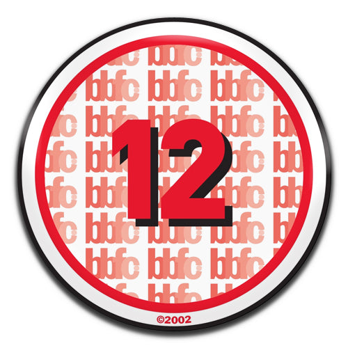 12 Certificate Movie Film Rating Birthday Novelty 25mm / 1 Inch D-pin Button Badge