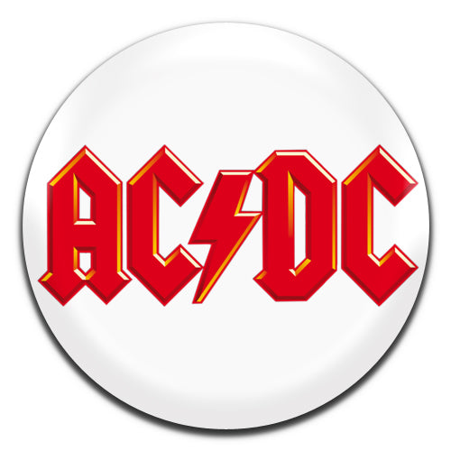 ACDC Heavy Rock Band Metal 70's White 25mm / 1 Inch D-pin Button Badge