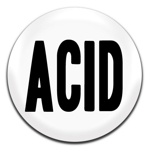 Acid White 25mm / 1 Inch D-pin Button Badge