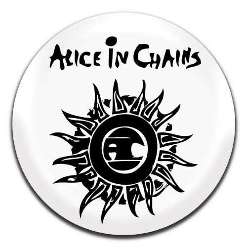 Alice In Chains Grunge Rock Band Metal Alternative 90's White 25mm / 1 Inch D-pin Button Badge