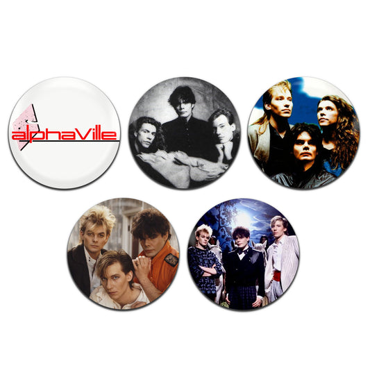 Alphaville New Wave Synth Pop Band 80's 25mm / 1 Inch D-Pin Button Badges (5x Set)