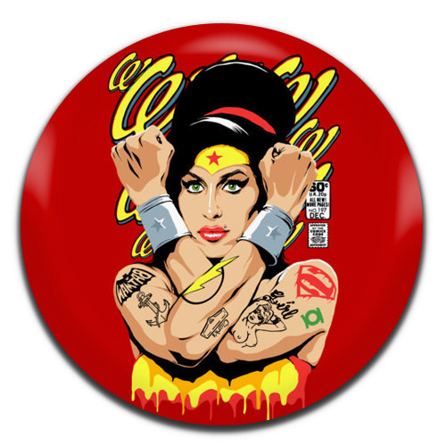 Amy Winehouse Wonder Woman 25mm / 1 Inch D-pin Button Badge