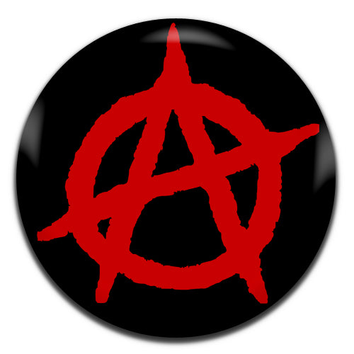 Anarchy Punk Symbol Black Red 25mm / 1 Inch D-pin Button Badge