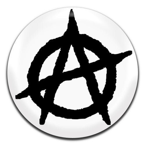 Anarchy Punk Symbol White Black 25mm / 1 Inch D-pin Button Badge