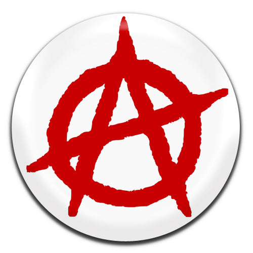 Anarchy Punk Symbol White Red 25mm / 1 Inch D-pin Button Badge