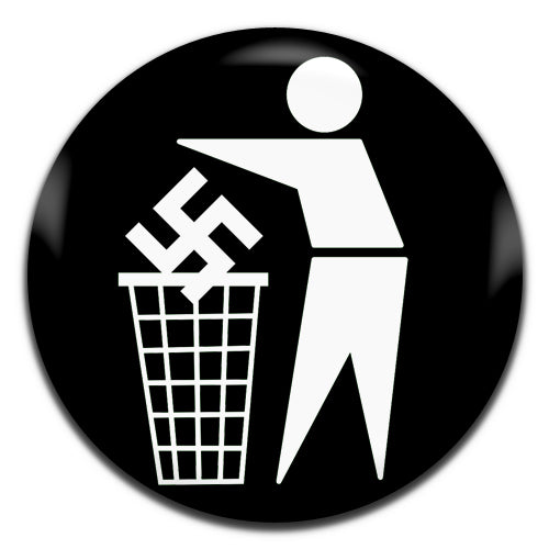 Anti Nazi Fascist Keep Tidy Black 25mm / 1 Inch D-pin Button Badge
