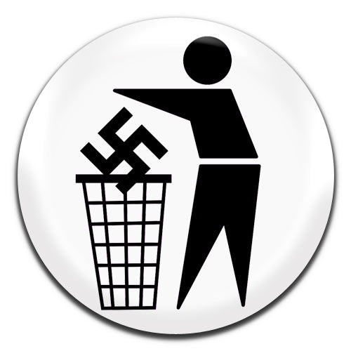 Anti Nazi Fascist Keep Tidy White 25mm / 1 Inch D-pin Button Badge
