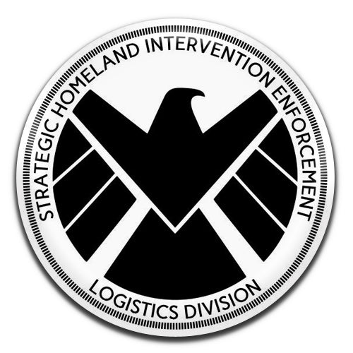 Avengers Shield Comic Marvel Superhero White 25mm / 1 Inch D-pin Button Badge