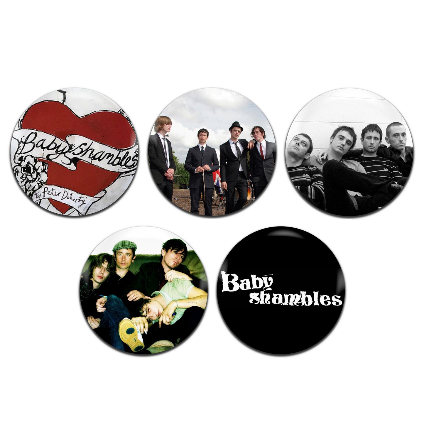 Babyshambles Indie Rock Band 00's 25mm / 1 Inch D-Pin Button Badges ( Set)