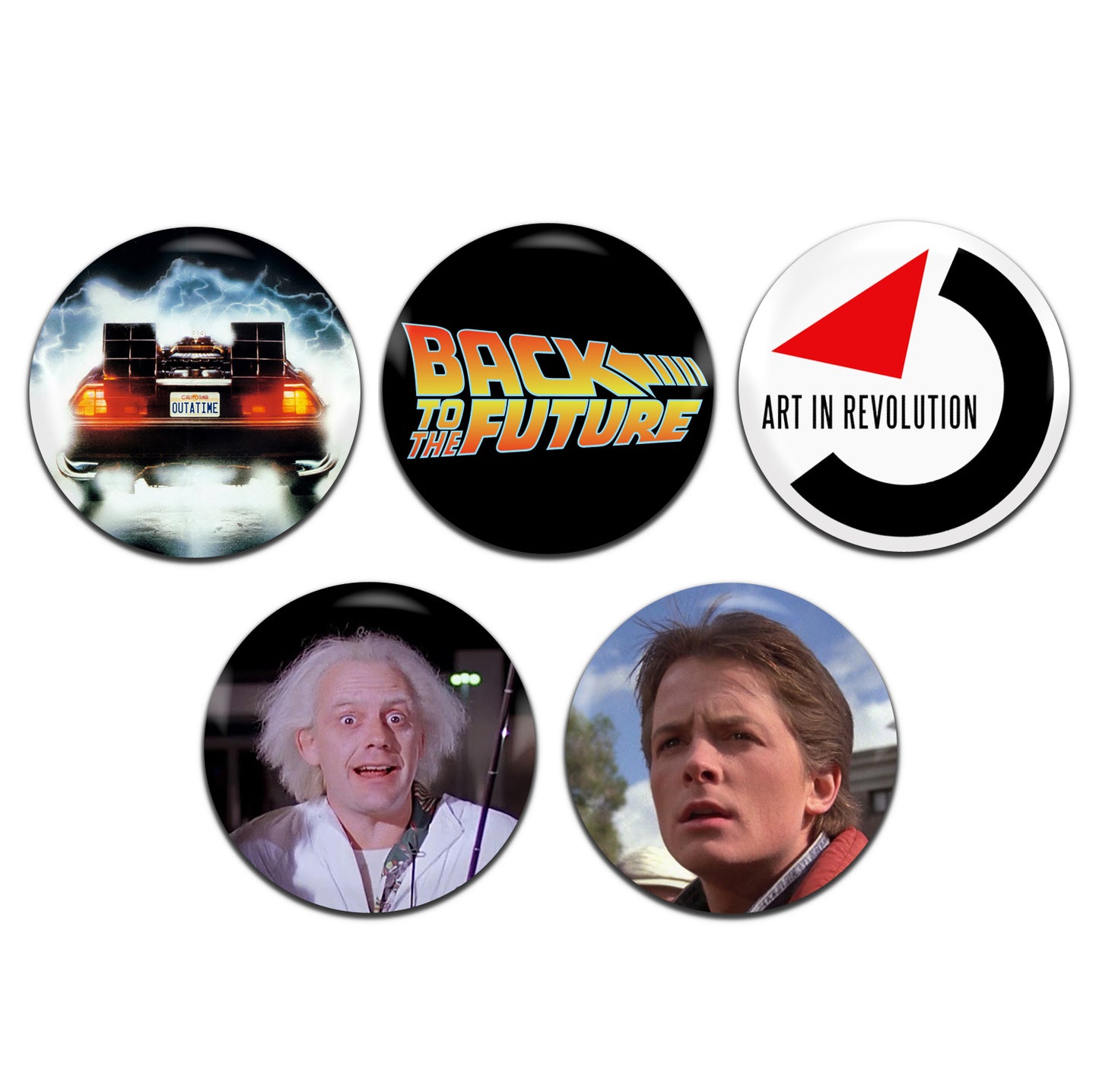 Back To The Future Movie Sci-Fi Film 80's 25mm / 1 Inch D-Pin Button Badges ( Set)
