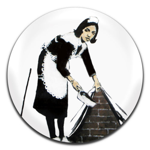 Banksy Maid Art 00's 25mm / 1 Inch D-pin Button Badge