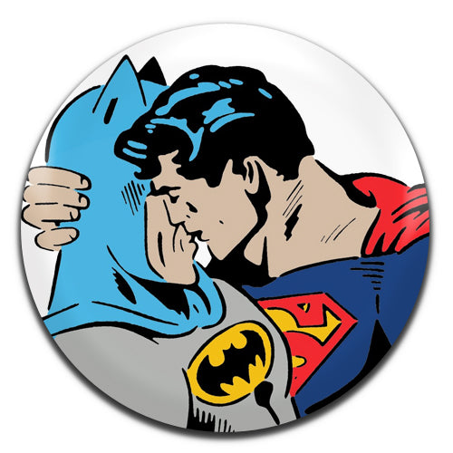 Batman and Superman Kissing LGBT Novelty 25mm / 1 Inch D-pin Button Badge