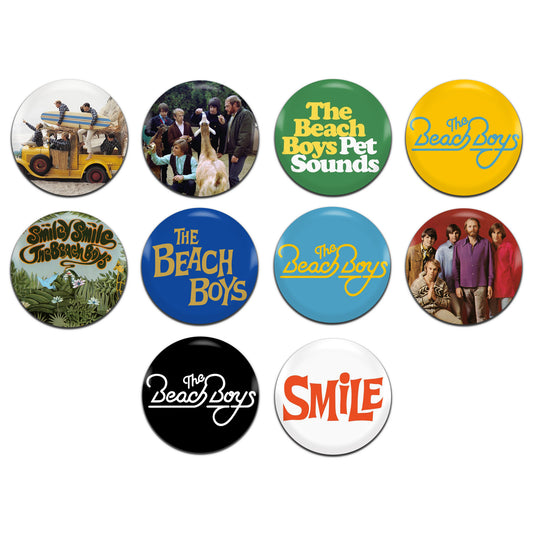 Beach Boys Surf Rock Psychedelic Pop Band 60's 25mm / 1 Inch D-Pin Button Badges (10x Set)