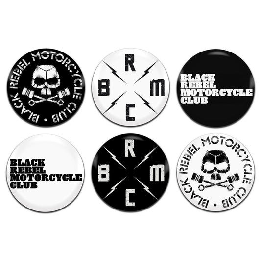 Black Rebel Motorcycle Club Alternative Indie Rock Band 00's 25mm / 1 Inch D-Pin Button Badges (6x Set)