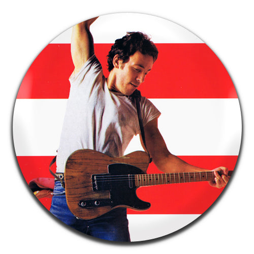 Bruce Springsteen Rock Americana Folk Singer 70's Flag 25mm / 1 Inch D-pin Button Badge