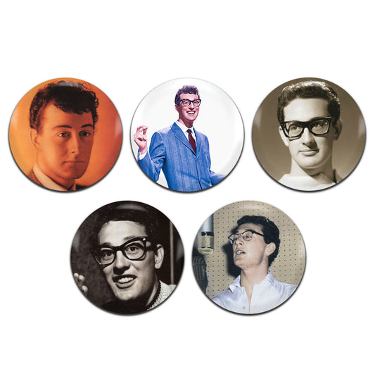 Buddy Holly Rock And Roll Singer 50's 25mm / 1 Inch D-Pin Button Badges (5x Set)