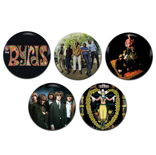 Byrds Psychedelic Rock Folk Country Band 60's 25mm / 1 Inch D-Pin Button Badges (5x Set)