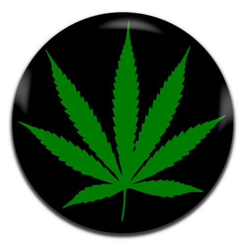 Cannabis Leaf Weed Black 25mm / 1 Inch D-pin Button Badge