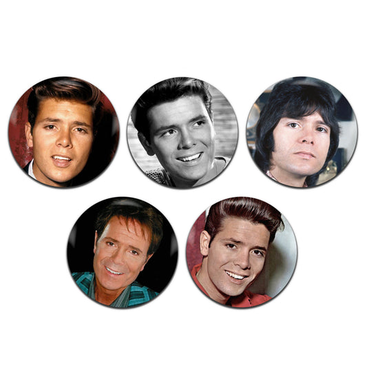 Cliff Richard Rock And Roll Pop Singer 50's 60's 70's 25mm / 1 Inch D-Pin Button Badges (5x Set)