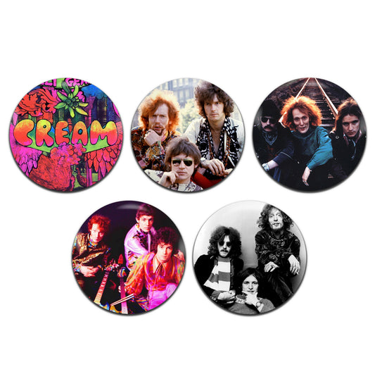 Cream Psychedelic Blues Rock Band 60's 25mm / 1 Inch D-Pin Button Badges (5x Set)