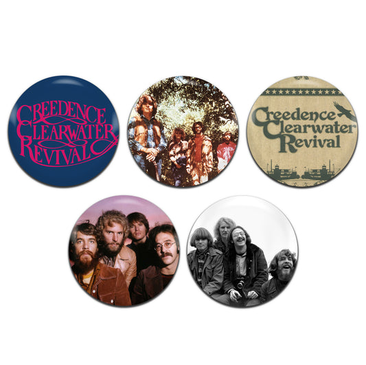 Creedence Clearwater Revival Blues Country Rock Band 60's 70's 25mm / 1 Inch D-Pin Button Badges (5x Set)