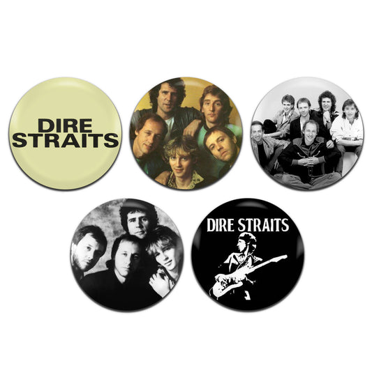 Dire Straits Rock Pop Blues Band 70's 80's 25mm / 1 Inch D-Pin Button Badges (5x Set)