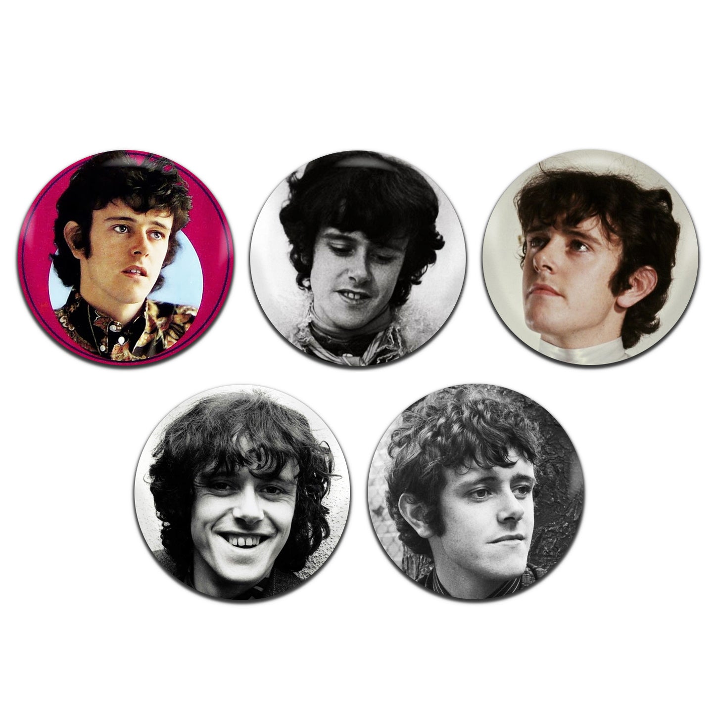 Donovan Folk Singer 60's  25mm / 1 Inch D-Pin Button Badges (5x Set)