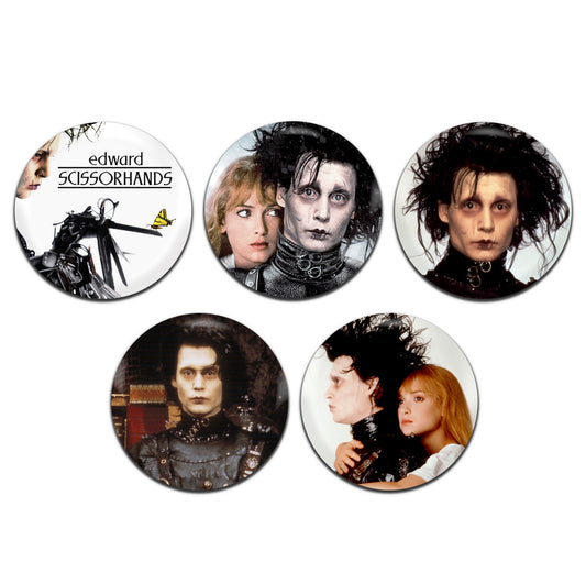 Edward Scissorhands Movie Fantasy Film 90's 25mm / 1 Inch D-Pin Button Badges (5x Set)