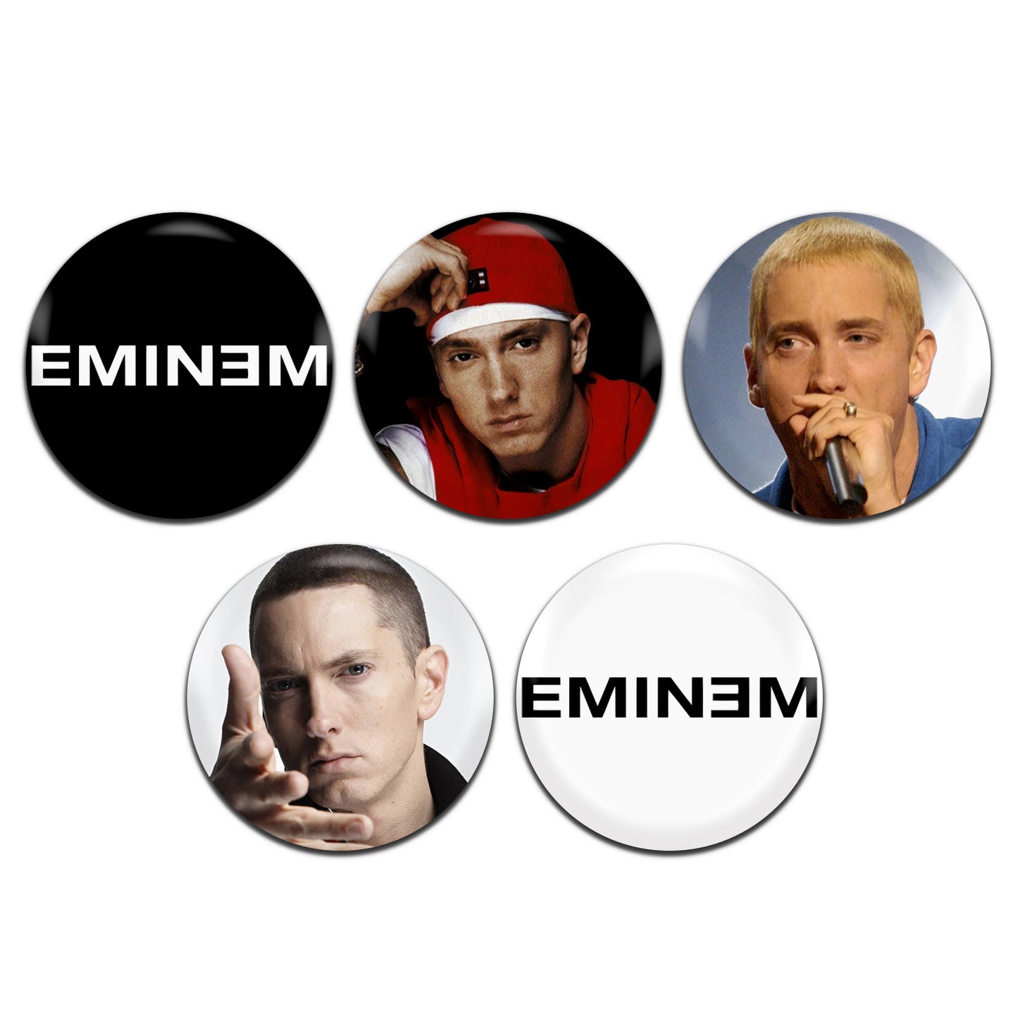 Eminem Hip Hop Rap 90's 00's 25mm / 1 Inch D-Pin Button Badges (5x Set)
