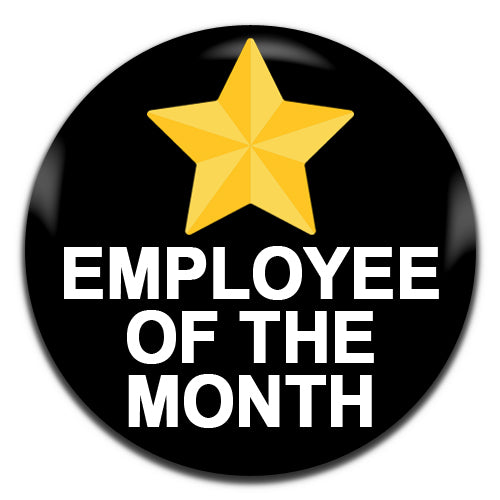 Employee Of The Month Black 25mm / 1 Inch D-pin Button Badge