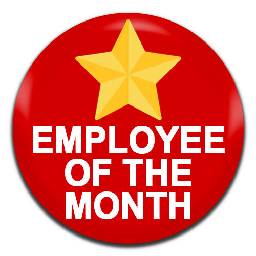 Employee Of The Month Red 25mm / 1 Inch D-pin Button Badge