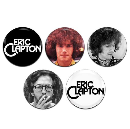 Eric Clapton Blues Rock Singer Guitarist 25mm / 1 Inch D-Pin Button Badges (5x Set)