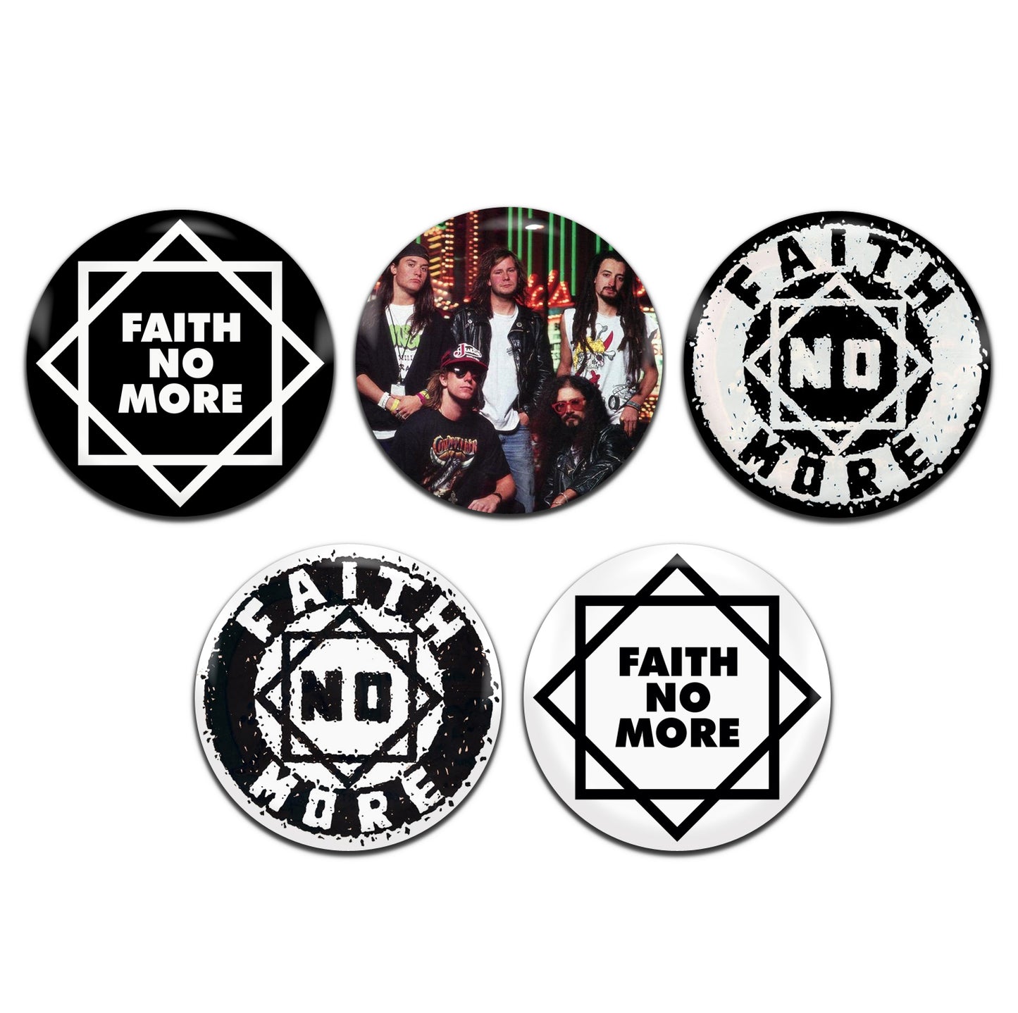 Faith No More Rock Grunge Metal Band 80's 90's 25mm / 1 Inch D-Pin Button Badges (5x Set)