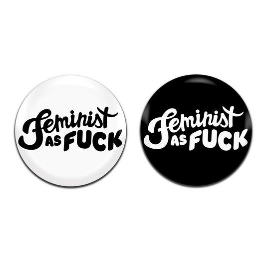 Feminist As Fuck Feminism 25mm / 1 Inch D-Pin Button Badges (2x Set)
