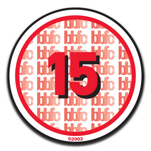 15 Certificate Movie Film Rating Birthday Novelty 25mm / 1 Inch D-pin Button Badge