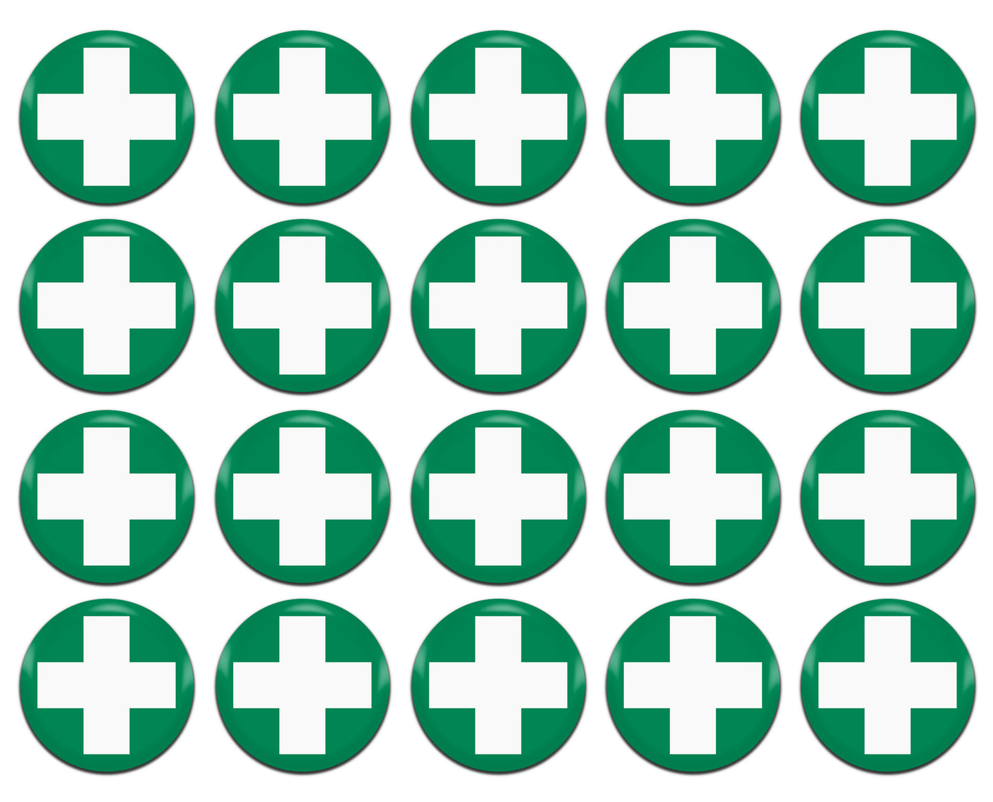 First Aid 25mm / 1 Inch D-Pin Button Badges (20x Set)
