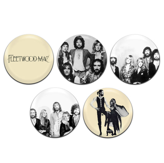 Fleetwood Mac Rock Pop Band 70's 25mm / 1 Inch D-Pin Button Badges (5x Set)
