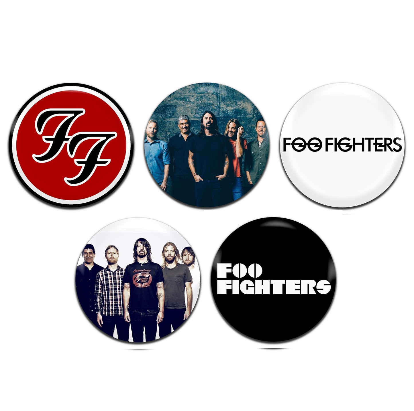 Foo Fighters Rock Band Grunge Pop 90's 00's 25mm / 1 Inch D-Pin Button Badges (5x Set)