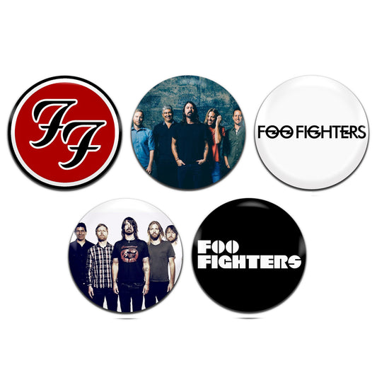 Foo Fighters Rock Band Grunge Pop 90's 00's 25mm / 1 Inch D-Pin Button Badges (5x Set)