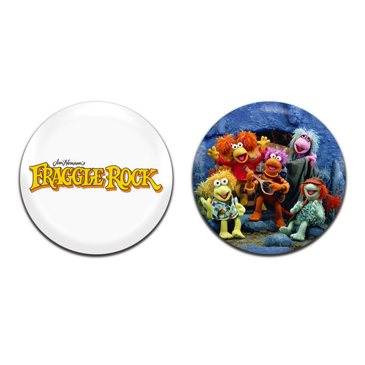 Fraggle Rock Kids Children's TV 80's 25mm / 1 Inch D-Pin Button Badges (2x Set)