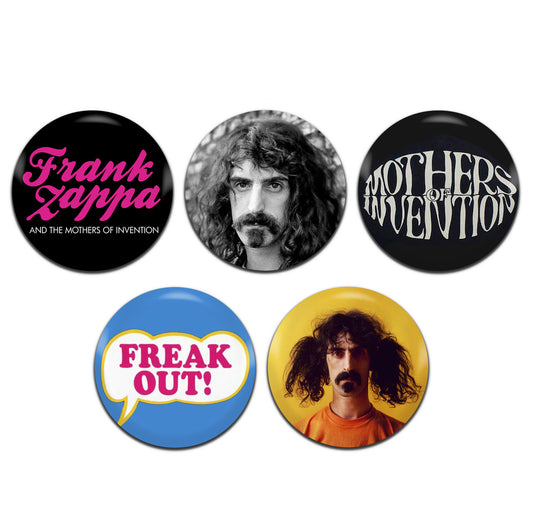 Frank Zappa Mothers Of Invention Psychedelic Rock Band 60's 25mm / 1 Inch D-Pin Button Badges (5x Set)
