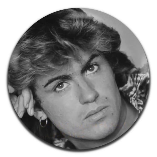 George Michael Black & White Pop Singer 80's 90's  25mm / 1 Inch D-pin Button Badge