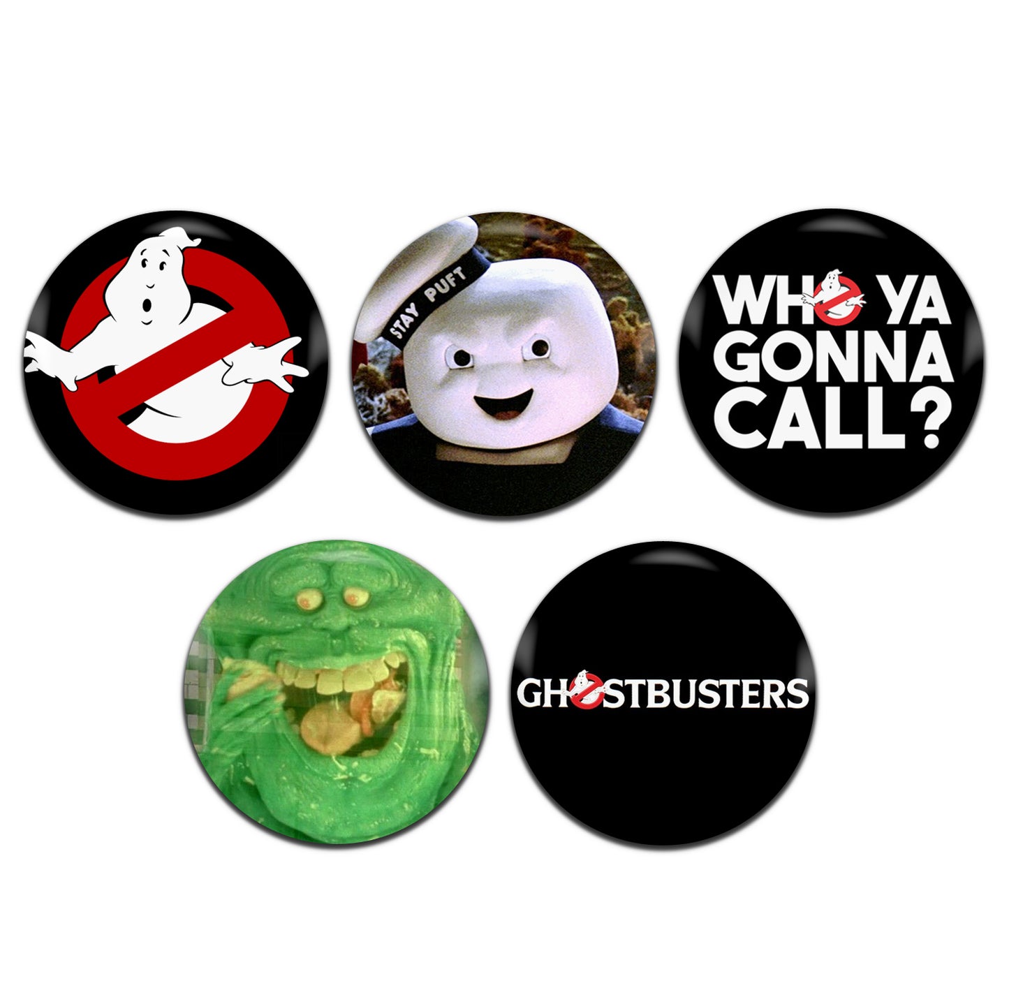 Ghostbusters Movie Supernatural Comedy Horror Film 80's 25mm / 1 Inch D-Pin Button Badges (5x Set)