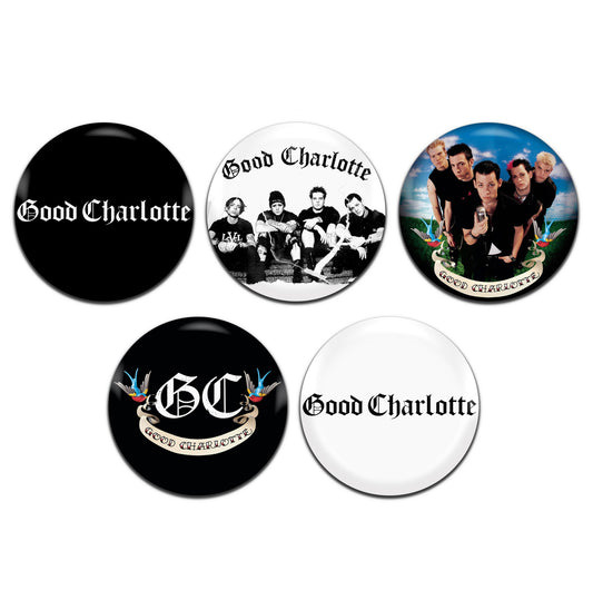 Good Charlotte Alternative Rock Pop Punk Band 00's 25mm / 1 Inch D-Pin Button Badges (5x Set)