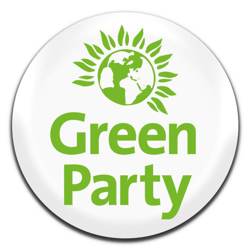 Green Party White Politics 25mm / 1 Inch D-pin Button Badge