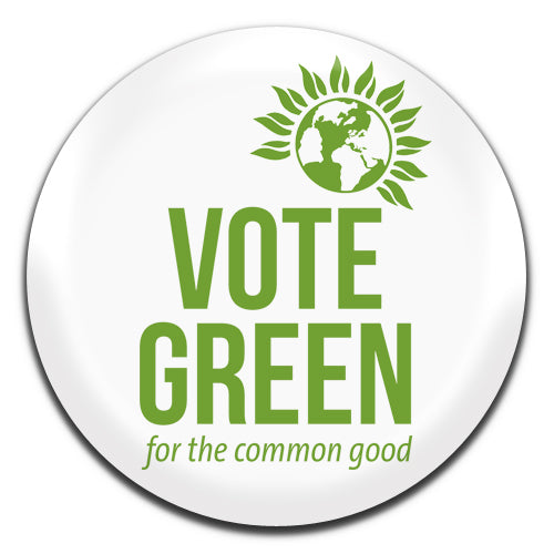 Green Party Vote Green Politics White 25mm / 1 Inch D-pin Button Badge
