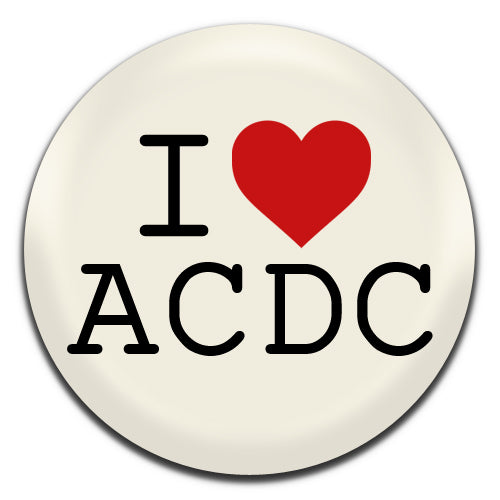 I Heart ACDC 25mm / 1 Inch D-pin Button Badge