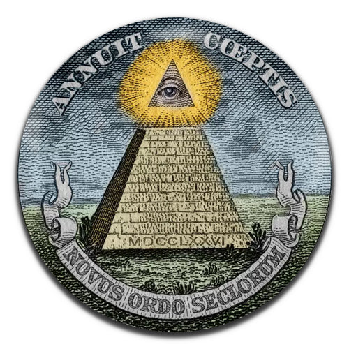 Illuminati Pyramid Great Seal of the United States 25mm / 1 Inch D-pin Button Badge
