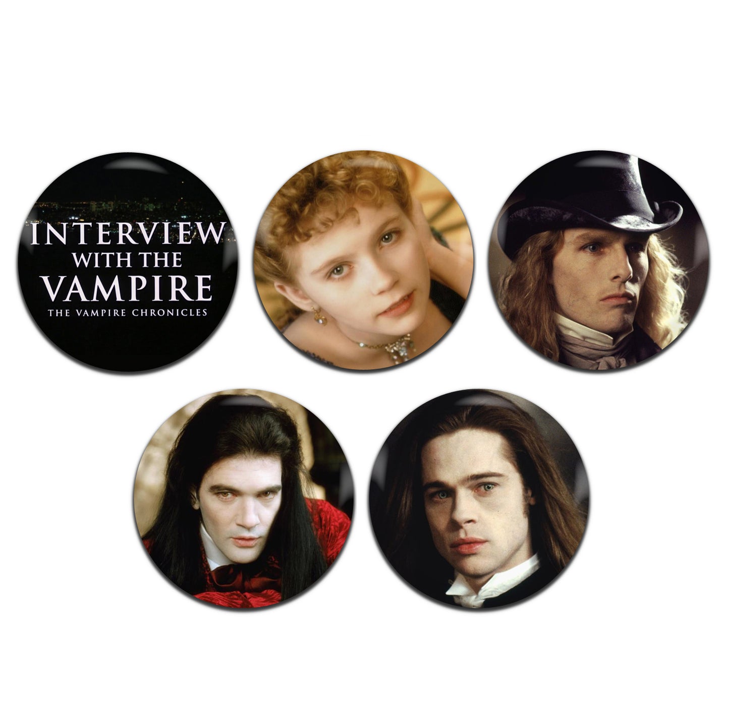 Interview With The Vampire Movie Gothic Horror Film 90's 25mm / 1 Inch D-Pin Button Badges (5x Set)